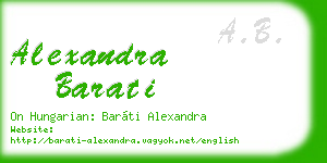 alexandra barati business card